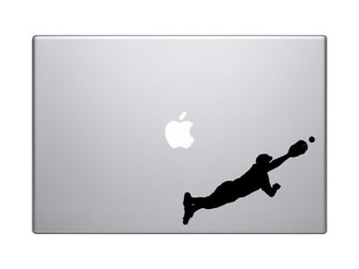 Sports Silhouette - Baseball Out Fielder Air Dive Catch - Vinyl Decal For Laptops, Macbook, Tablets and Cars 