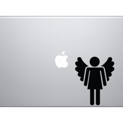 Rest room gender - ladies - female angel ascend - vinyl decal for laptops, macbook, tablets and cars  - Thumbnail 3