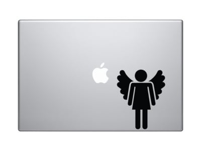 Rest Room Gender - Ladies - Female Angel Ascend - Vinyl Decal For Laptops, Macbook, Tablets and Cars 