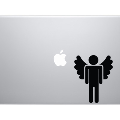Rest room gender - mens - male angel ascend - vinyl decal for laptops, macbook, tablets and cars  - Thumbnail 3