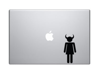 Rest Room Gender - Ladies - Female Devil - Demon Succubus - Vinyl Decal For Laptops, Macbook, Tablets and Cars 