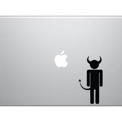 Rest room gender - mens - male devil - demon incubus - vinyl decal for laptops, macbook, tablets and cars  - Thumbnail 4