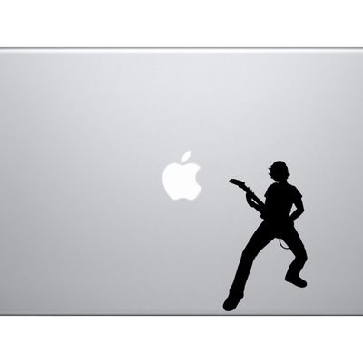 Musician band - rockstar guitarist silhouette shadow version 1 - vinyl decal for laptops, macbook, tablets and cars  - Thumbnail 1
