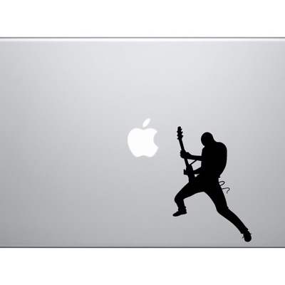 Musician band - rockstar guitarist silhouette shadow version 2 - vinyl decal for laptops, macbook, tablets and cars  - Thumbnail 3