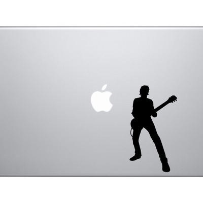 Musician band - rockstar guitarist silhouette shadow version 3 - vinyl decal for laptops, macbook, tablets and cars  - Thumbnail 4