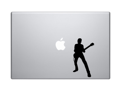 Musician Band - Rockstar Guitarist Silhouette Shadow Version 3 - Vinyl Decal For Laptops, Macbook, Tablets and Cars 