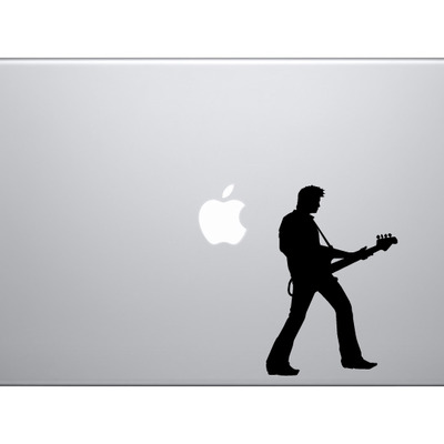 Musician band - rockstar guitarist silhouette shadow version 4 - vinyl decal for laptops, macbook, tablets and cars  - Thumbnail 2