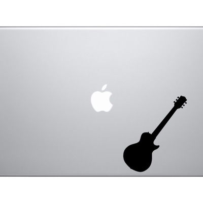Musician band - rockstar guitar les paul silhouette shadow - vinyl decal for laptops, macbook, tablets and cars  - Thumbnail 2