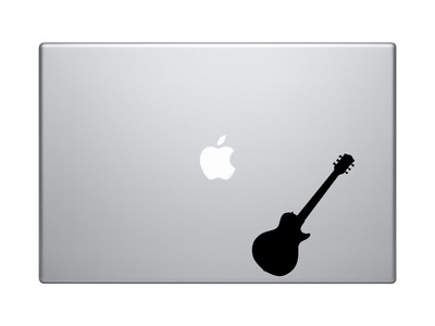 Musician Band - Rockstar Guitar Les Paul Silhouette Shadow - Vinyl Decal For Laptops, Macbook, Tablets and Cars 