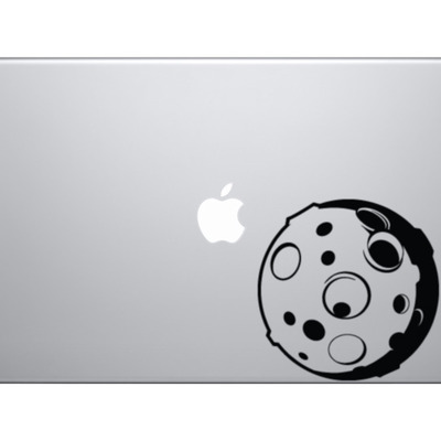 Science room - kids - cool cartoon moon - craters - vinyl decal for laptops, macbook, tablets and cars  - Thumbnail 2