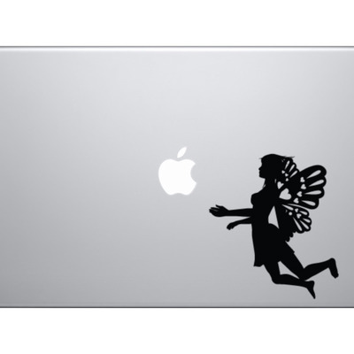 Fantasy mythology - retro fairy heart wings enchanted flowers - vinyl decal for laptops, macbook, tablets and cars  - Thumbnail 3