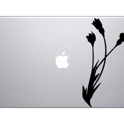 Fantasy mythology - enchanted flowers tulips leaves stem - vinyl decal for laptops, macbook, tablets and cars  - Thumbnail 3