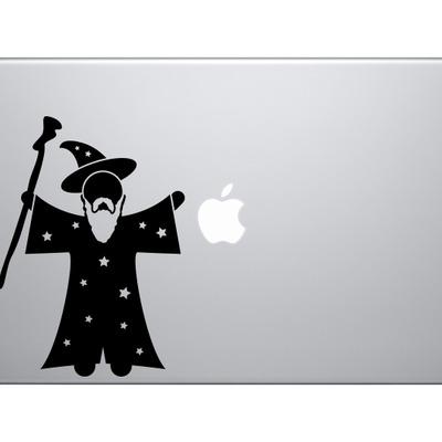 Medieval stickman #3 - magic wizard staff and robes spell - vinyl decal for laptops, macbook, tablets and cars  - Thumbnail 2