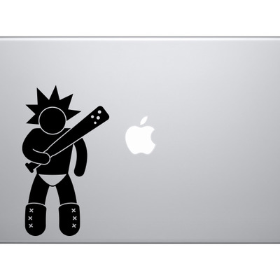 Medieval stickman #6 - barbarian club smash cave man - vinyl decal for laptops, macbook, tablets and cars  - Thumbnail 3