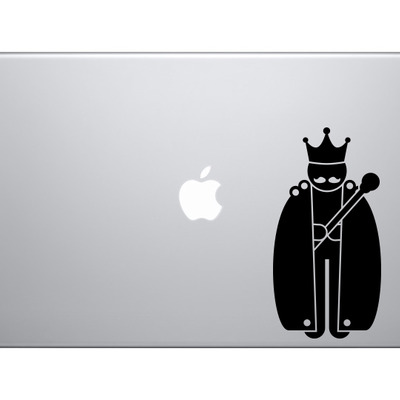 Medieval stickman #11 - king with robes mustache staff sceptre - vinyl decal for laptops, macbook, tablets and cars  - Thumbnail 3