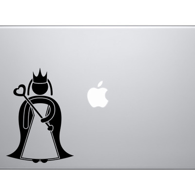 Medieval stickman #12 - queen robes crown staff sceptre- vinyl wall decal - vinyl decal for laptops, macbook, tablets and cars  - Thumbnail 2
