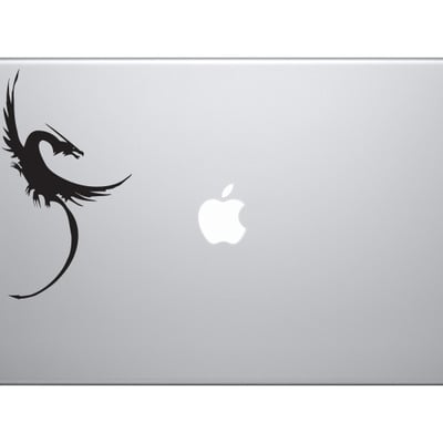 Mythical creature - dragon #2 european winged style - vinyl decal for laptops, macbook, tablets and cars  - Thumbnail 2