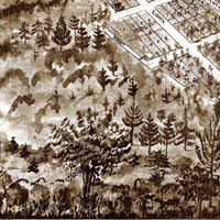 South Rocky Mount, North Carolina in 1900 - Bird's Eye View, Aerial, Panorama, Vintage, Antique, Giclée, Framable, Fine Art, Wall Art - Thumbnail 1