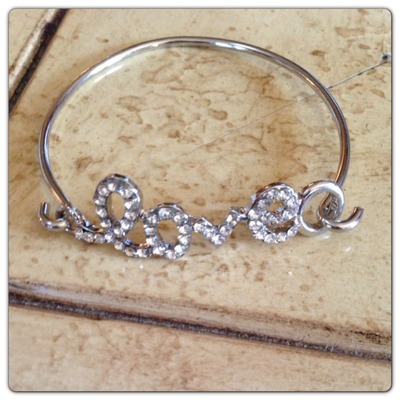 Silver Tone LOVE Bangle
