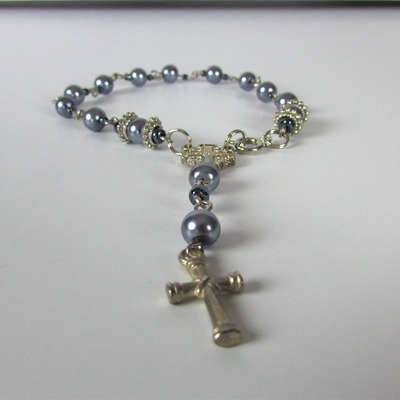 Purple pearl rosary braclets