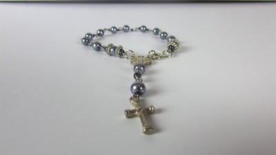 Purple Pearl Rosary Braclets