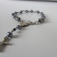 Purple Pearl Rosary Braclets - Thumbnail 2