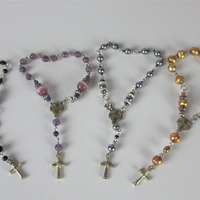 Purple Pearl Rosary Braclets - Thumbnail 3