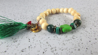 Green Elephant Bracelet w/ Aventurine beads