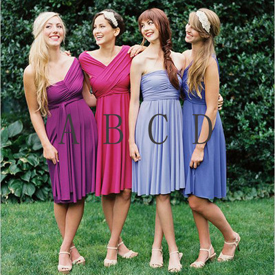Short bridesmaid dress, colorful bridesmaid dress, 2016 bridesmaid dress, knee-length bridesmaid dress, custom bridesmaid dress,bds00017