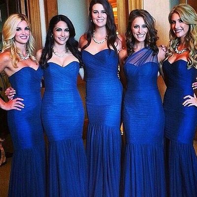 Royal blue bridesmaid dresses, long bridesmaid dress, mermaid bridesmaid dress, formal bridesmaid dress, free custom bridesmaid dresses, e079 - Thumbnail 5