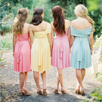 Short Bridesmaid Dress, mismatched Bridesmaid Dress, 2016 Bridesmaid Dress, Knee-Length Bridesmaid Dress, formalBridesmaid Dress,BDS00034 - Thumbnail 1