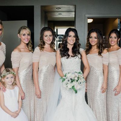 Long bridesmaid dress, glittery bridesmaid dress, shimmering bridesmaid dress, sliver bridesmaid prom dress, modest sparkly bridesmaid dress, e091 - Thumbnail 5