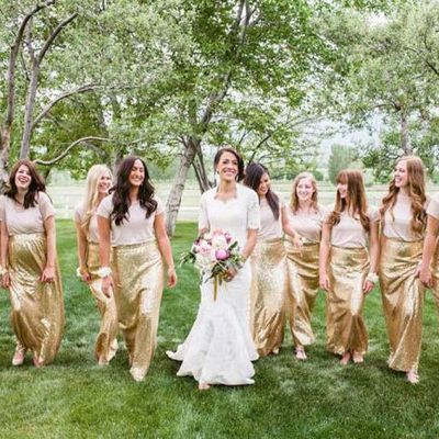 Long bridesmaid dress, glittery bridesmaid dress, shimmering bridesmaid dress, sparkly bridesmaid prom dress, modest bridesmaid dress, e093 - Thumbnail 4