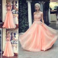 long prom dress, lace prom dress, handmade prom dress, junior prom dress, popular prom dress, sweet heart prom dress, BDS00052 - Thumbnail 2