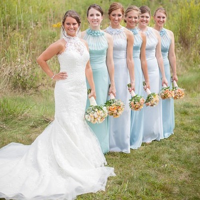 Long bridesmaid dress, cheap bridesmaid dress, chiffon bridesmaid dress, floor length bridesmaid dress, pretty bridesmaid dress, bds00058 - Thumbnail 4