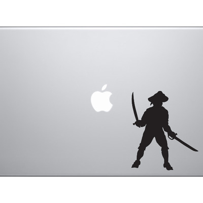 Swashbuckler pirate crew - dual cutlass captain version 1 - vinyl decal for laptops, macbook, tablets and cars 