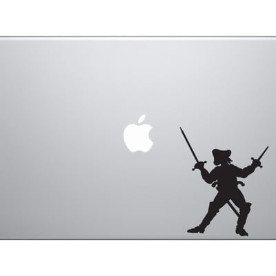 Swashbuckler pirate crew - dual cutlass captain version 2 - vinyl decal for laptops, macbook, tablets and cars 
