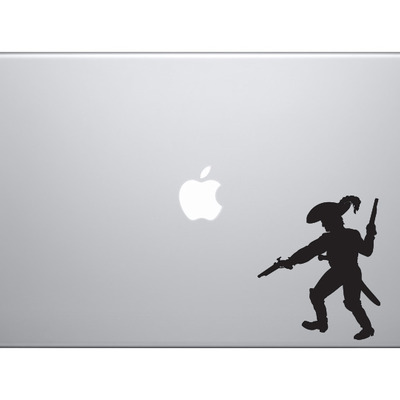 Swashbuckler pirate crew - royal captain flintlock pistols - vinyl decal for laptops, macbook, tablets and cars  - Thumbnail 1
