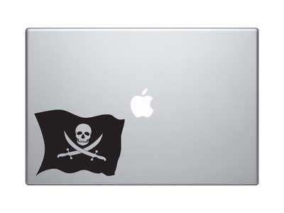 Swashbuckler Silhouette - Pirate Jolly Roger Flag Buccaneer - Vinyl Decal For Laptops, Macbook, Tablets and Cars 