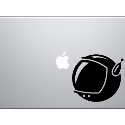 Space icon - cartoon astronaut helmet extraterrestrial - vinyl decal for laptops, macbook, tablets and cars 