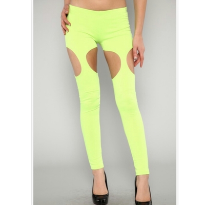 Neon cut out leggings
