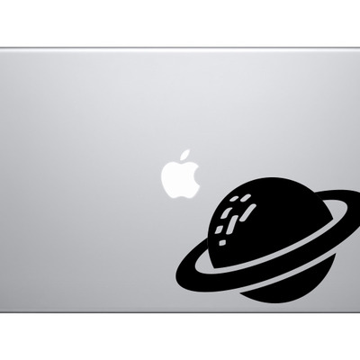 Space icon - ringed planet saturn toon extraterrestrial - vinyl decal for laptops, macbook, tablets and cars 