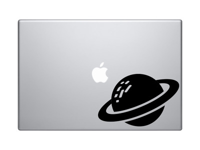 Space Icon - Ringed Planet Saturn Toon Extraterrestrial - Vinyl Decal For Laptops, Macbook, Tablets and Cars 