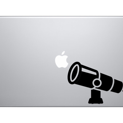 Space icon - cartoon telescope toon extraterrestrial - vinyl decal for laptops, macbook, tablets and cars 