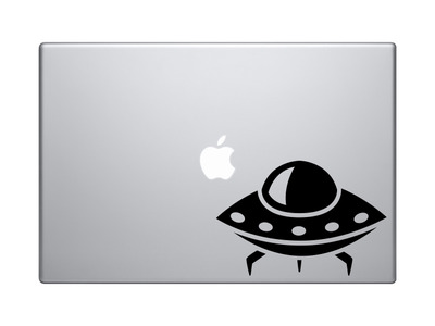 Space Icon - UFO Alien Space Ship Toon Extraterrestrial - Vinyl Decal For Laptops, Macbook, Tablets and Cars 