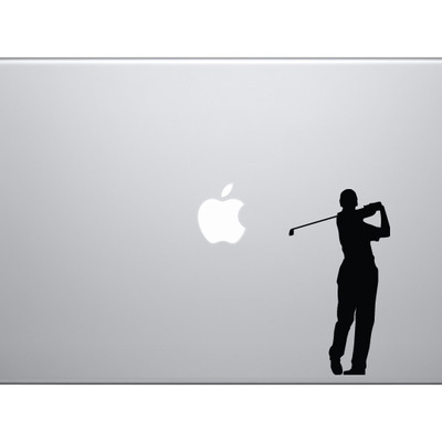 Sport silhouette - golf golfer detail swinging version 2 - vinyl decal for laptops, macbook, tablets and cars 