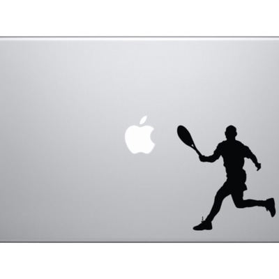 Sport silhouette - tennis player return serve version 1 - vinyl decal for laptops, macbook, tablets and cars 