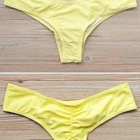 Yellow Cheeky Scrunch Bottom - Thumbnail 2