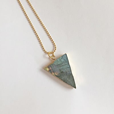 Labradorite triangle necklace