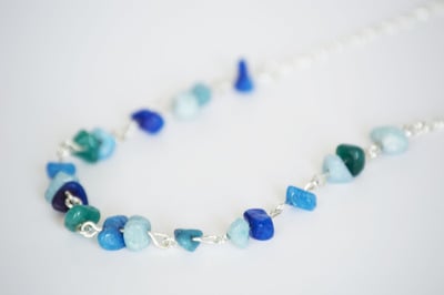 Aqua Mix Quartz Chip Necklace
